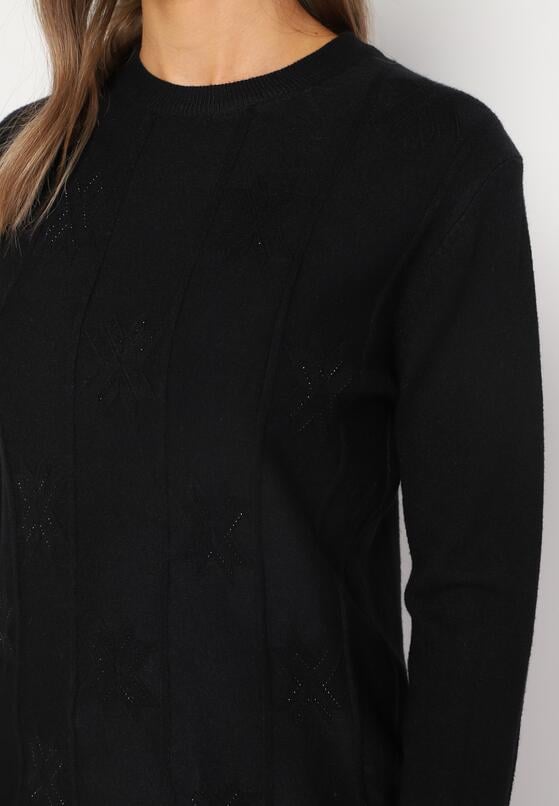 Granatowy Sweter z Bawełną Ozdobiony Cyrkoniami Irinaelle 5