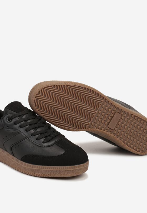 Czarne Sznurowane Buty Sportowe z Przeszyciami Meriannde 3