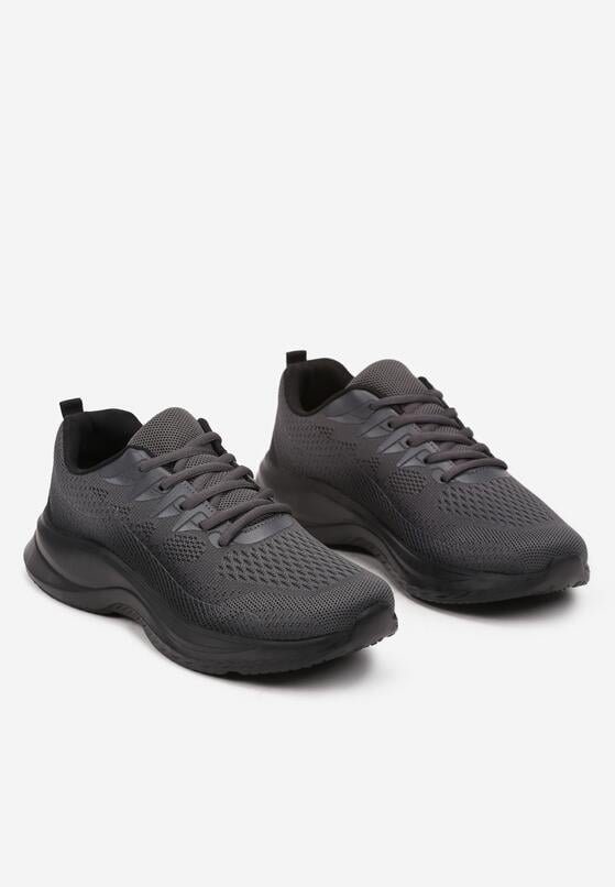Ciemnoszare Buty Sportowe Sznurowane z Siateczki Arsavia 2
