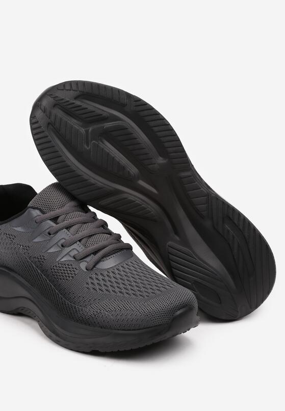 Ciemnoszare Buty Sportowe Sznurowane z Siateczki Arsavia 3