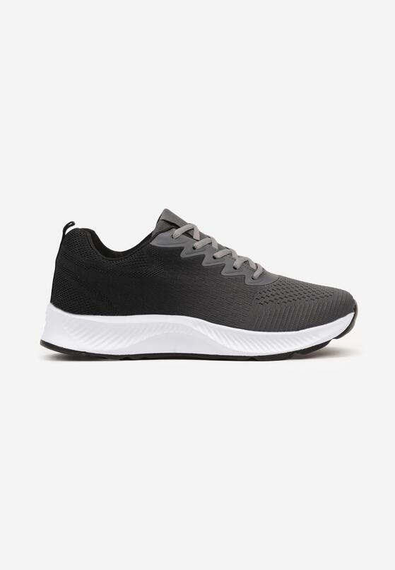 Szaro-Czarne Sznurowane Buty Sportowe na Grubej Podeszwie z Efektem Ombre Nolilena 1