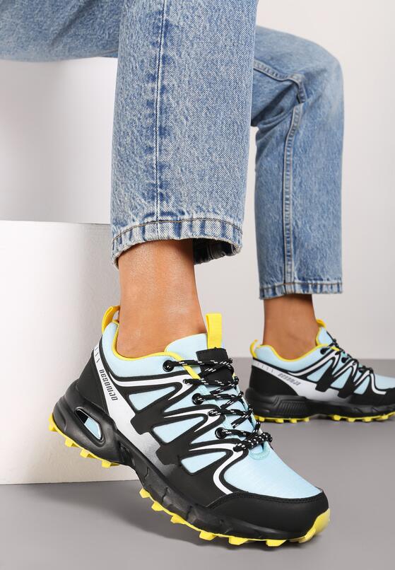 Czarno-Żółte Płaskie Sznurowane Buty Sportowe Sneakersy z Ozdobnymi Wstawkami Tinamar 2