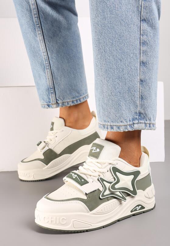 Sneakers Bej cu verde 2