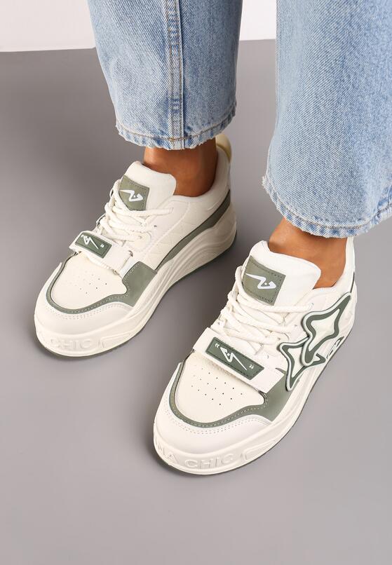 Sneakers Bej cu verde 3