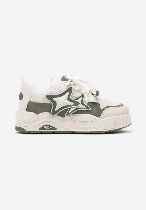 Sneakers Bej cu verde 4