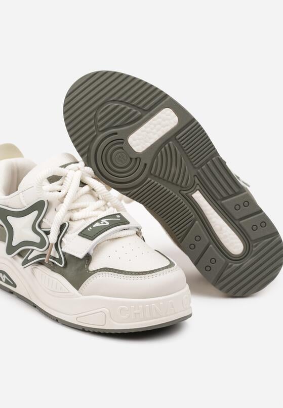 Sneakers Bej cu verde 6