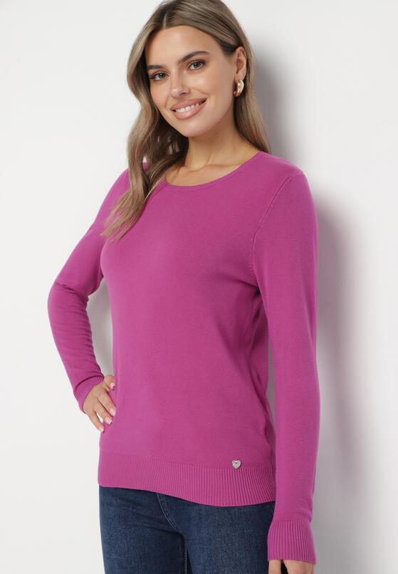 Fioletowy Sweter w Klasycznym Stylu Irimarie 4