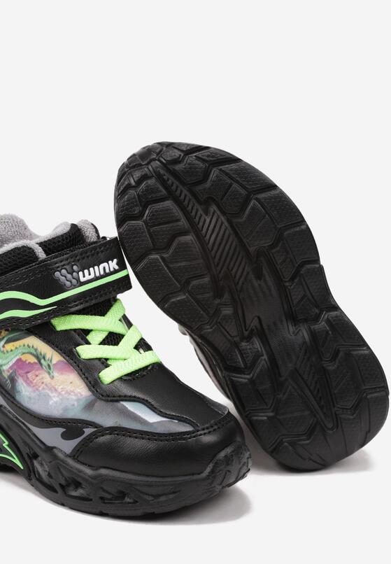 Czarne Buty Sportowe ze Świecącą Podeszwą i Zapięciem na Rzep Ericias 3