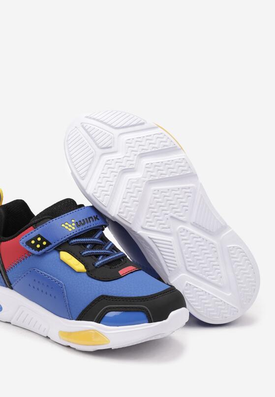 Niebieskie Buty Sportowe ze Świecącą Podeszwą Zapinane na Rzep Erisiae 3