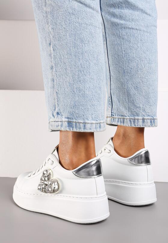 Sneakers Alb cu argintiu 3