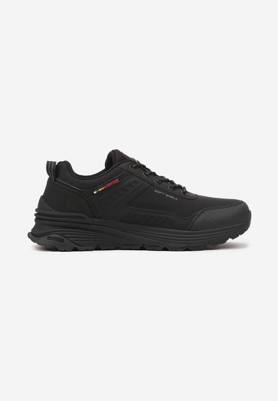 Czarne Płaskie Buty Sportowe Sneakersy ze Sznurowaniem i Napisem Terelena 1