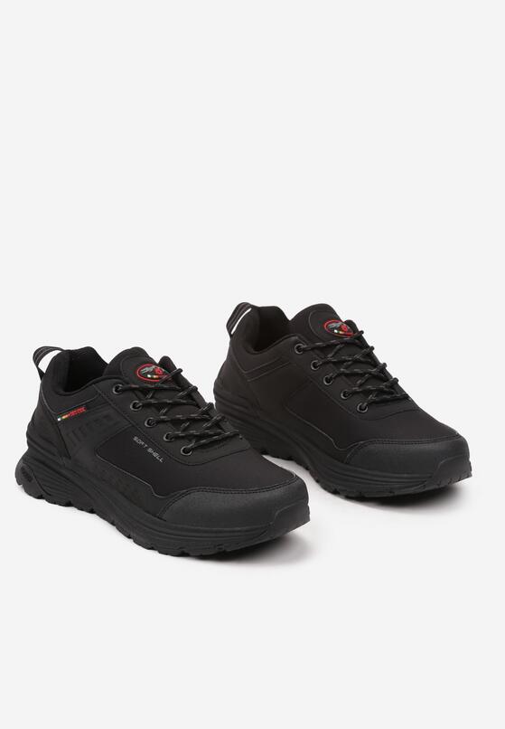 Czarne Płaskie Buty Sportowe Sneakersy ze Sznurowaniem i Napisem Terelena 2
