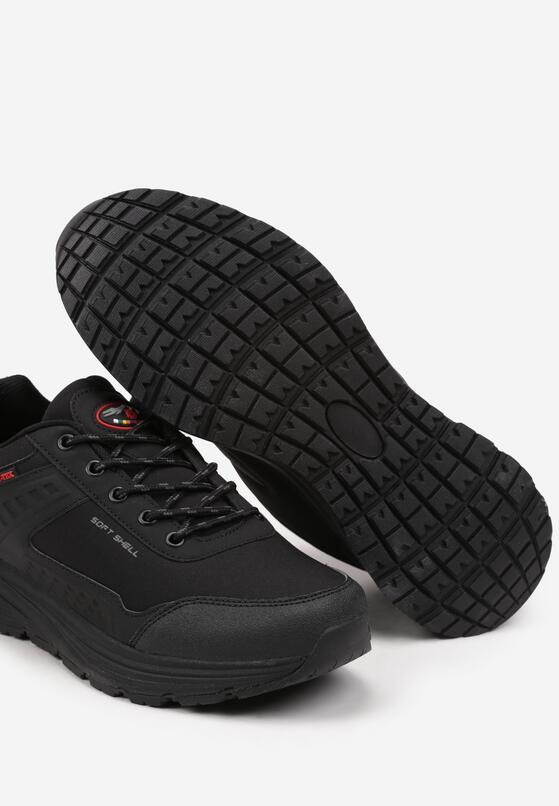 Czarne Płaskie Buty Sportowe Sneakersy ze Sznurowaniem i Napisem Terelena 3