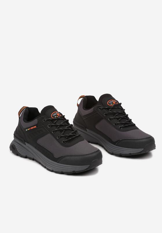 Ciemnoszare Płaskie Buty Sportowe Sneakersy ze Sznurowaniem i Napisem Terelena 2