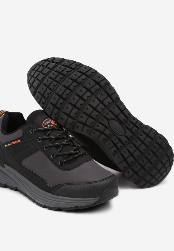 Ciemnoszare Płaskie Buty Sportowe Sneakersy ze Sznurowaniem i Napisem Terelena 3