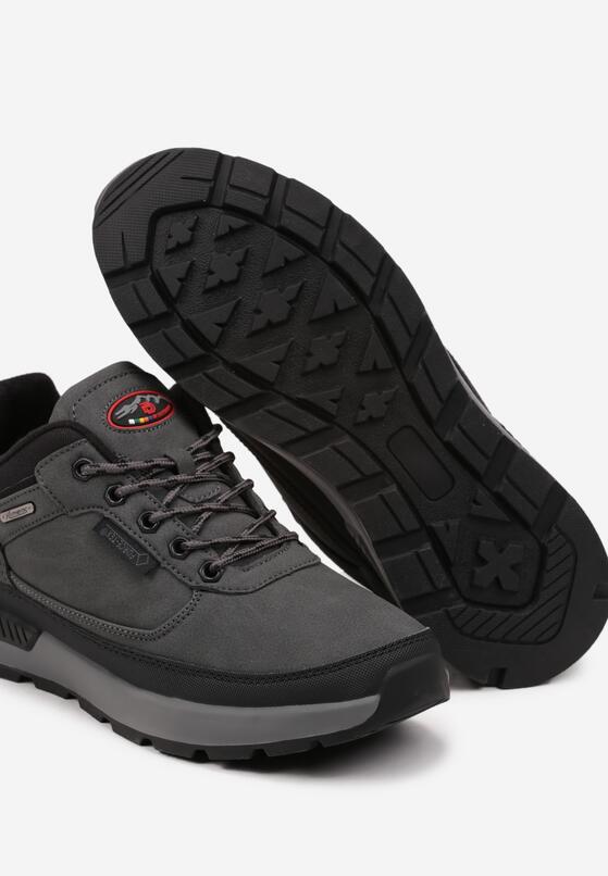 Ciemnoszare Buty Sportowe Sneakersy na Grubej Podeszwie Ozdobione Aplikacją Terevina 3
