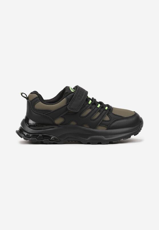 Czarno-Zielone Buty Sportowe Typu Sneakersy Zapinane na Rzep Veriani 1