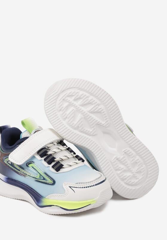 Biało-Niebieskie Buty Sportowe Sneakersy na Grubszej Podeszwie na Rzep Erislo 3