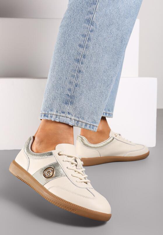 Sneakers Bej cu auriu 2