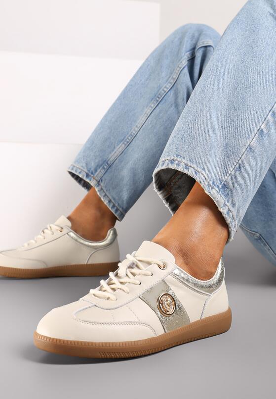 Sneakers Bej cu auriu 1
