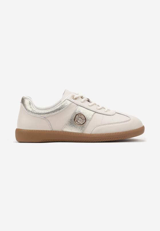 Sneakers Bej cu auriu 4