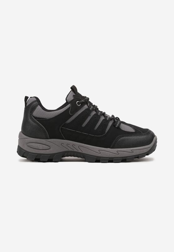 Czarno-Szare Sznurowane Buty Sportowe w Stylu Traperków Nairiana 1