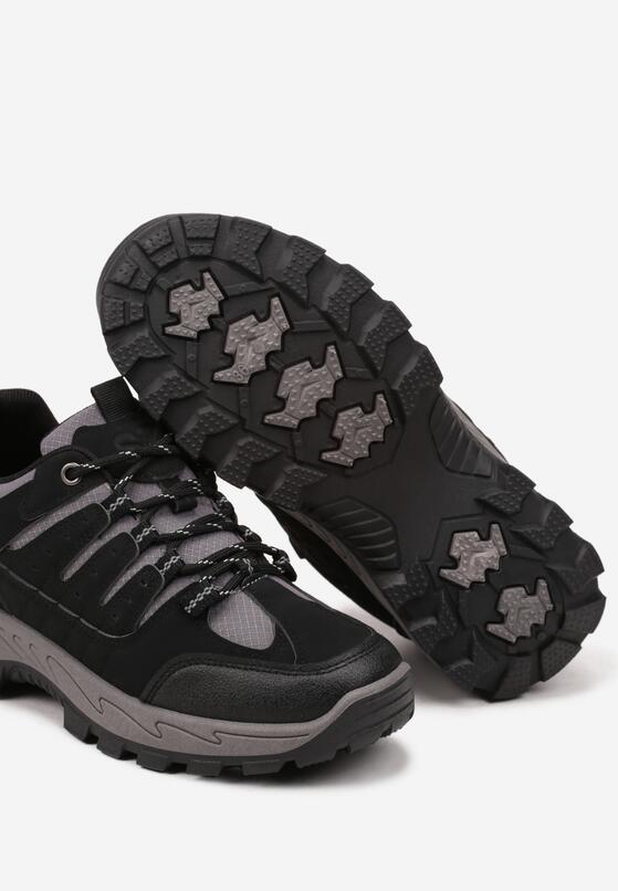 Czarno-Szare Sznurowane Buty Sportowe w Stylu Traperków Nairiana 3