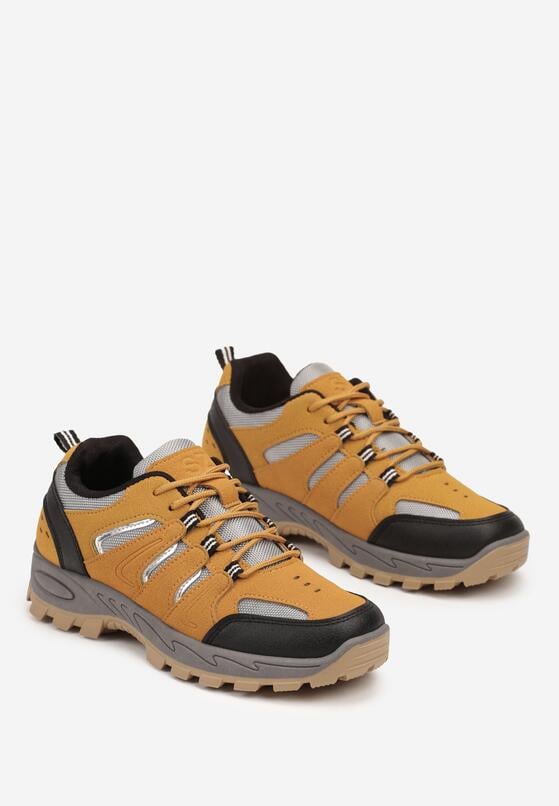 Brązowe Sznurowane Buty Sportowe Sneakersy Trekkingowe z Paskami Cleirae 5
