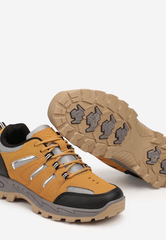Brązowe Sznurowane Buty Sportowe Sneakersy Trekkingowe z Paskami Cleirae 6