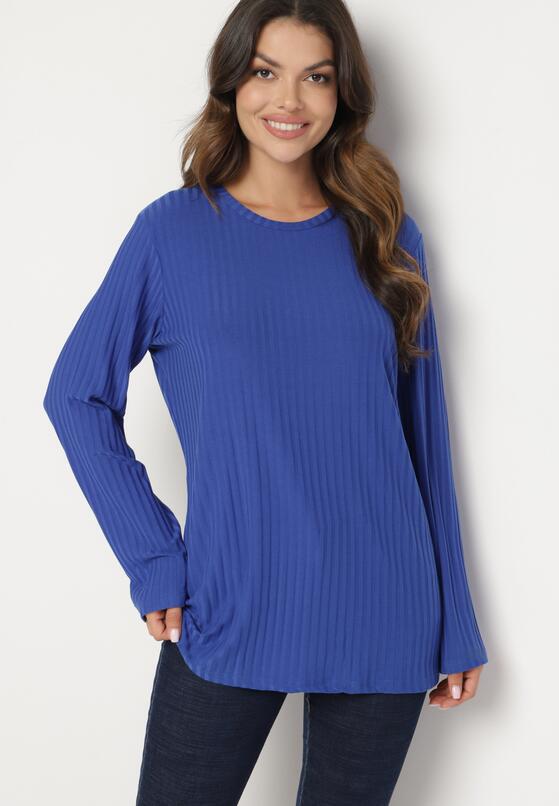 Niebieska Prążkowana Bluzka Longsleeve Gigiora 1