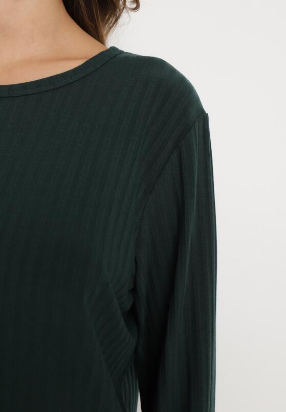 Ciemnozielona Prążkowana Bluzka Longsleeve Gigiora 5