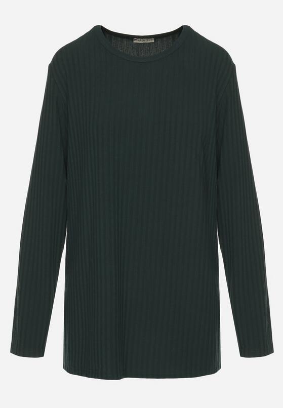 Ciemnozielona Prążkowana Bluzka Longsleeve Gigiora 6