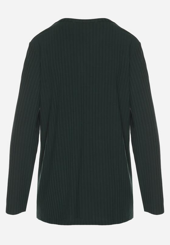 Ciemnozielona Prążkowana Bluzka Longsleeve Gigiora 7