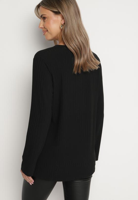 Czarna Prążkowana Bluzka Longsleeve Gigiora 3