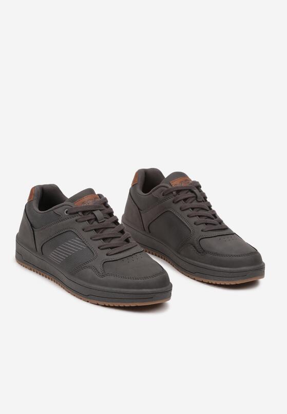 Szare Eleganckie Buty Sportowe na Grubej Podeszwie Lerellea 2