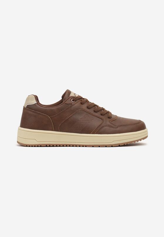 Brązowe Eleganckie Buty Sportowe na Grubej Podeszwie Lerellea 1