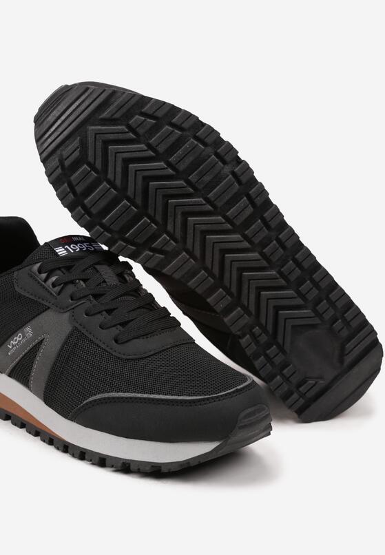 Czarne Casualowe Buty Sportowe Sneakersy z Geometrycznymi Przeszyciami Lereta 3