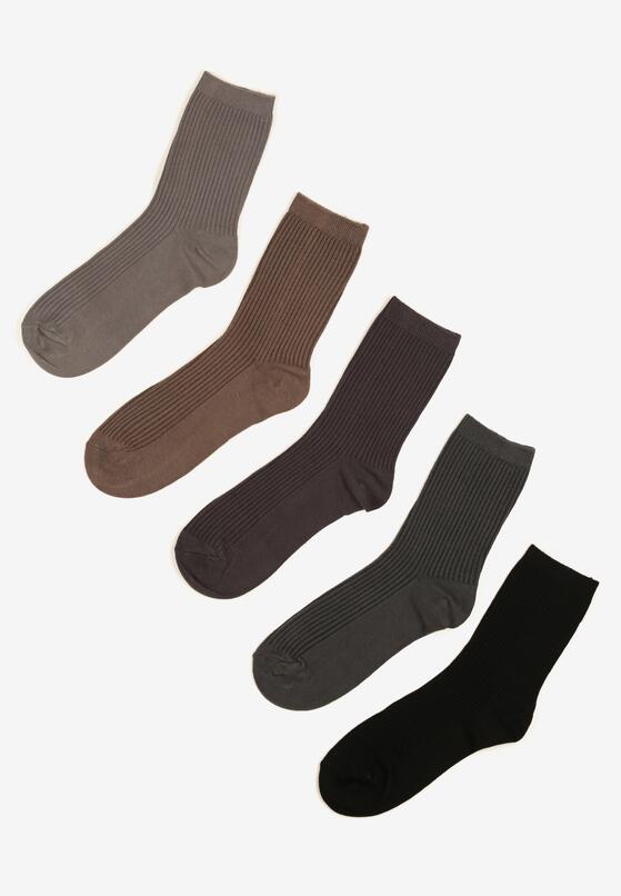 Wielokolorowe Bawełniane Skarpety Basic 5-pack o Gładkim Wykończeniu Seziena 1