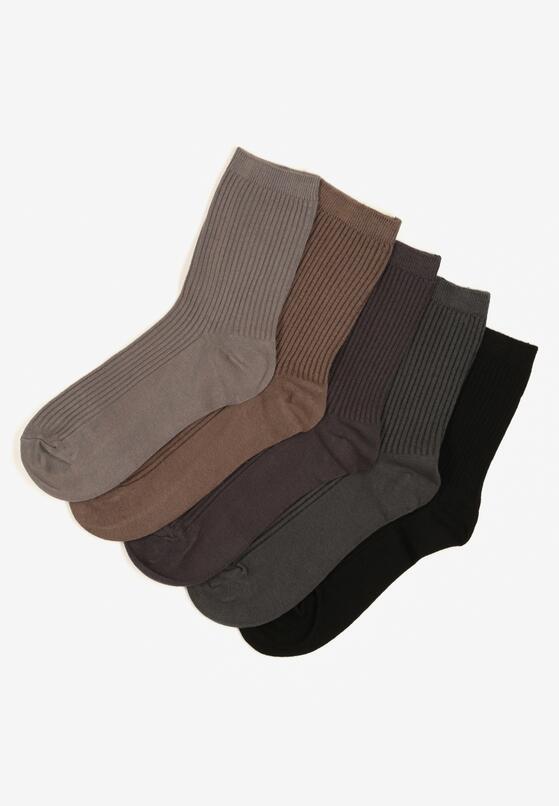 Wielokolorowe Bawełniane Skarpety Basic 5-pack o Gładkim Wykończeniu Seziena 2