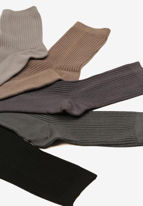 Wielokolorowe Bawełniane Skarpety Basic 5-pack o Gładkim Wykończeniu Seziena 3
