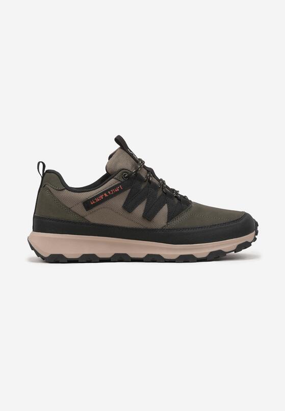 Zielone Buty Sportowe Sneakersy z Geometrycznymi Przeszyciami Belimara 1