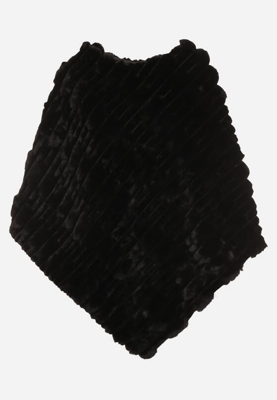 Czarne Ponczo Ozdobione Tłoczeniem Dairis 1