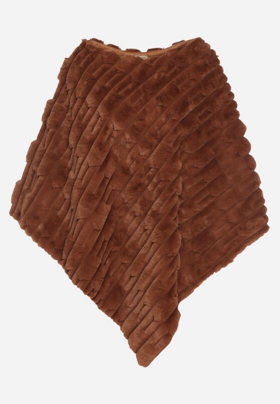 Brązowe Ponczo Ozdobione Tłoczeniem Dairis 1