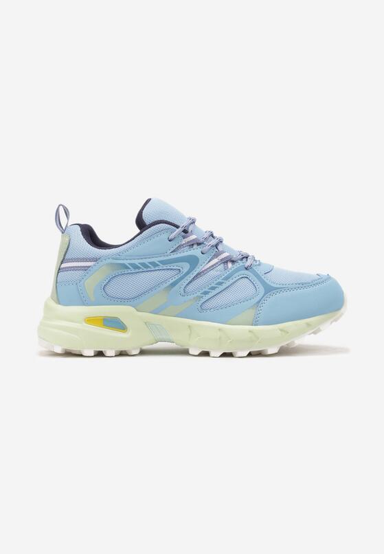 Niebieskie Płaskie Sznurowane Buty Sportowe Sneakersy Ozdobione Tłoczeniem Raisha 4