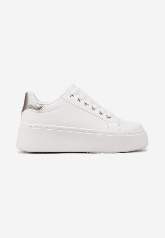 Biało-Złote Casualowe Sneakersy na Platformie Lirelda 4