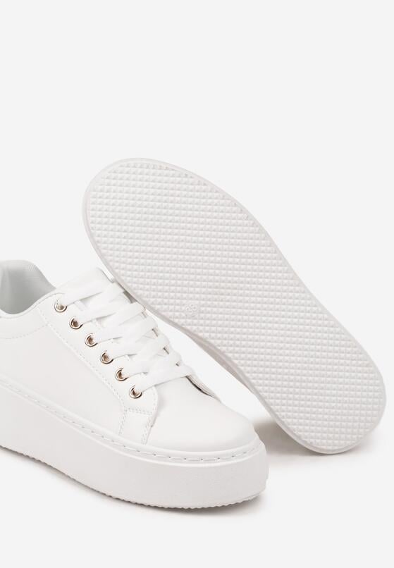 Biało-Złote Casualowe Sneakersy na Platformie Lirelda 6