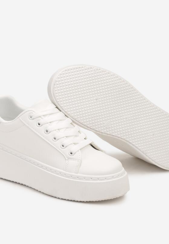 Białe Casualowe Sneakersy na Platformie Lirelda 6