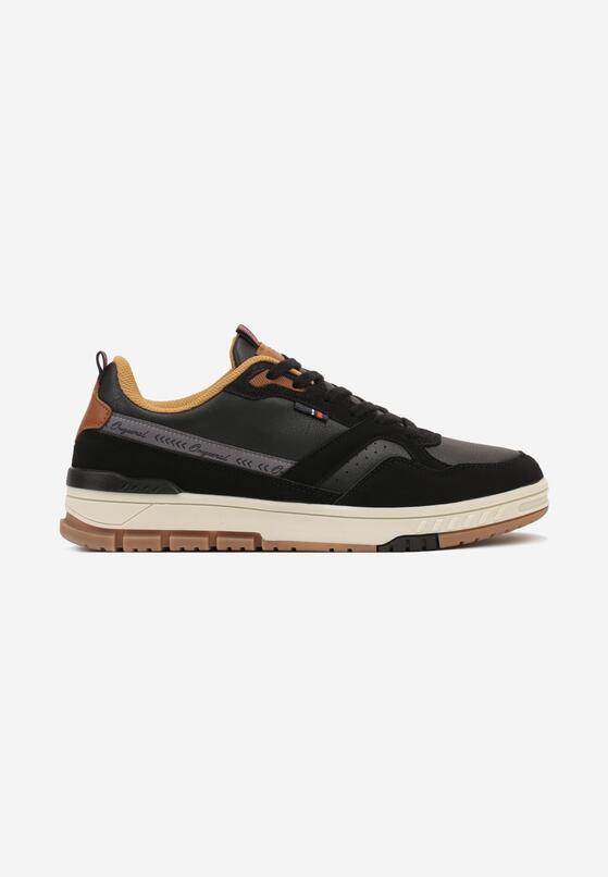 Czarne Klasyczne Buty Sportowe Sneakersy na Płaskiej Podeszwie Railin 1