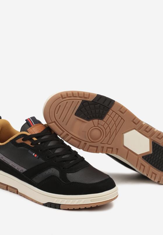 Czarne Klasyczne Buty Sportowe Sneakersy na Płaskiej Podeszwie Railin 3