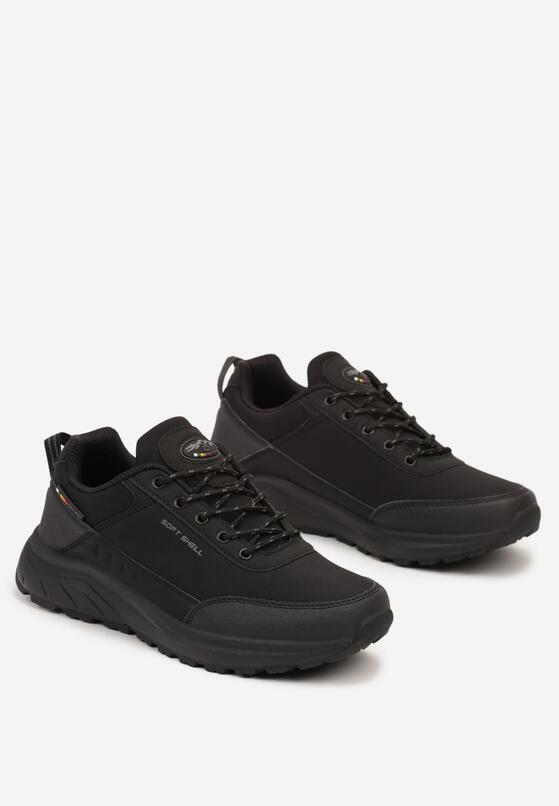 Czarne Buty Sportowe w Typie Trekkingowych Sznurowane  Taivonna 2